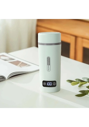 Suntek 350 ML Taşınabilir Otomatik Kapanan Kahve Su Isıtıcısı Yeşil