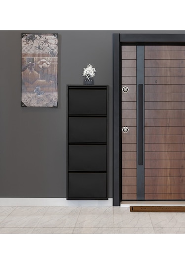 Kaser Metal Metal Ayakkabılık Siyah 4'Lü Siyah