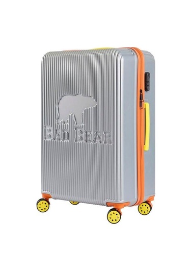 Bad Bear Logo Suitcase 23.01.80.001g Gri Büyük Boy Tekerlekli Abs Valiz 95 Lt. Gri