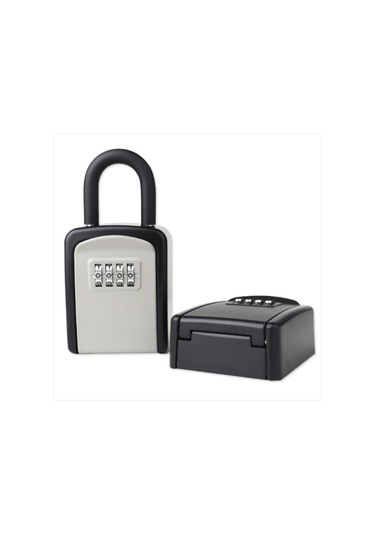 Ximistore9 Gümüş 4 Haneli Parolalı Anahtar Saklama Kutusu, Yağmur Ve Pas Koruyucu Metal, 5 Anahtar Kapasitesi, Çıkabilir Askı Ve Duvara Monte Edilebilir, Ev Ve Dış Mekan Kullanıma Uygun