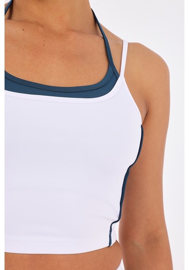 Scorp Antha Spor Büstiyer Biker Kısa Tayt Takımı Beyaz STANDART