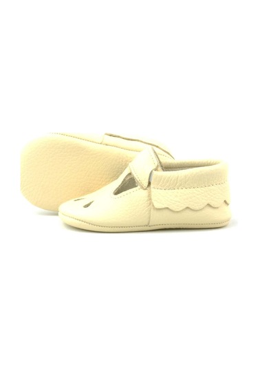 Hapshoe Kids Hakiki Deri Bej Lastikli Kız Bebek Patik Bej