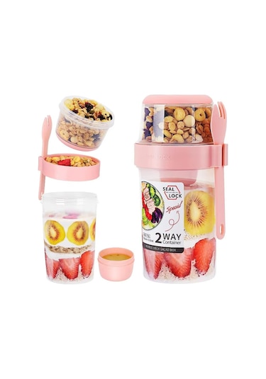 Çocuk Saklama Kap 870 Ml Çift Katmanlı, Sızdırmaz, Pp Plastik, Mavi Renk