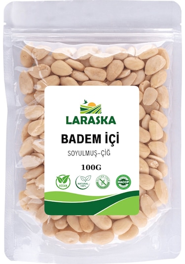 Badem İçi Soyulmuş Çiğ 100g - Blanched Almonds Raw 100 G