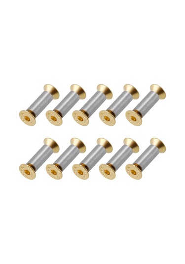 Xurunkeji 10 Paket Bıçak Sapı Vidaları Perçinler Cıvatalar Bağlantı Elemanları, Altın Altıgen Düz Başlı Vidalar, Bıçak Üretici Vidaları 5x3x2cm