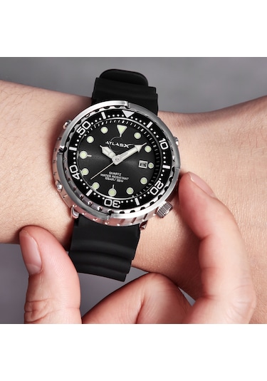 AtlasX Diver Quartz 100M Su Geçirmez Tasarım Erkek Kol Saati