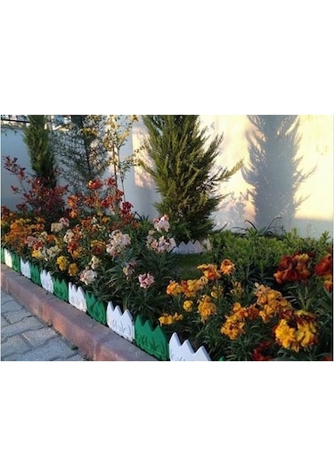 24 Adet Dekoratif Geçirmeli Renkli Bahçe Çiti 3 Paket Beyaz
