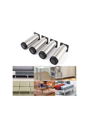 Ayarlanabilir Paslanmaz Çelik Mobilya Ayağı - 4 Adet - Ayarlanabilir Mobilya Ayağı - Metal Masa Ayağı - Dolap Ayağı - Mobilya Ayağı - Destek Diğer