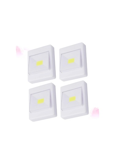 4pcs Cob Led Işıklar Pil Odası Dolabı Kapalı Duvar Koridoru Işık Garaj Led Açık Beyaz Beyaz