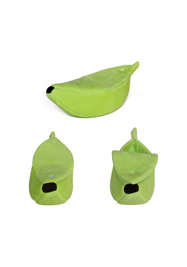 Leezsing Muz Kedi Yatağı Evi Yavru Köpek Yastığı Kulübe Taşınabilir Sıcak Evcil Hayvan Sepeti Malzemeleri Mat