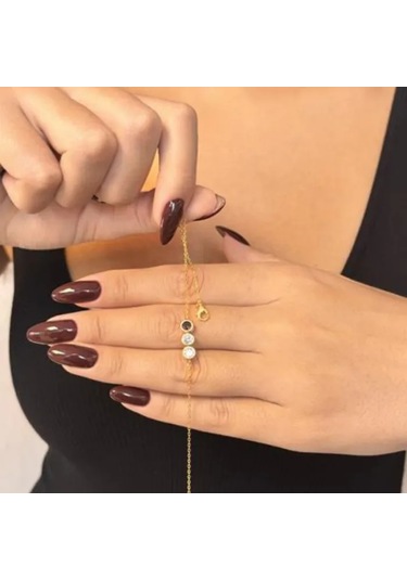 Uretti - Mehtap 4435 - El Yapımı 925 Ayar Gümüş Tasarım Halhal - Gold Gold