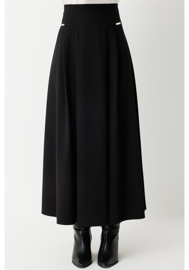 Aksesuar Detaylı Etek Siyah Siyah