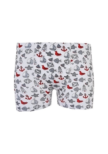 Tutku 6Lı Erkek Çocuk Renkli Boxer Desenli Baskılı Pamuklu Rahat