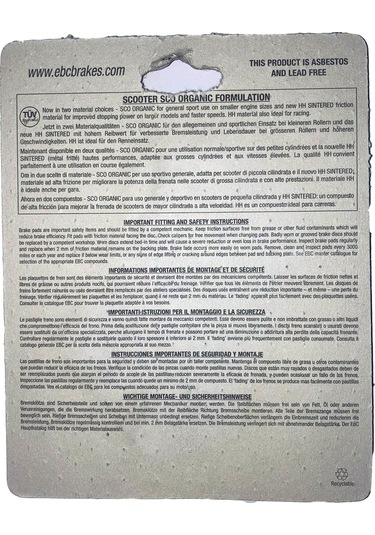 Ebc Sfac388 Honda Silverwing 400 Karbon Ön Fren Balatası