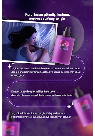 Gece Boyu Saçları Besleyen Onaran Ve Nemlendiren Saç Bakım Kremi Kundal Night Repair Treatment 470ml