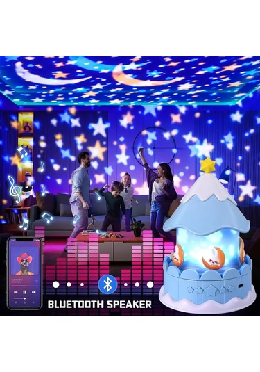 Çocuklar Gece Işık Projektör 21 Filmler Ve Bluetooth Müzik Çalar