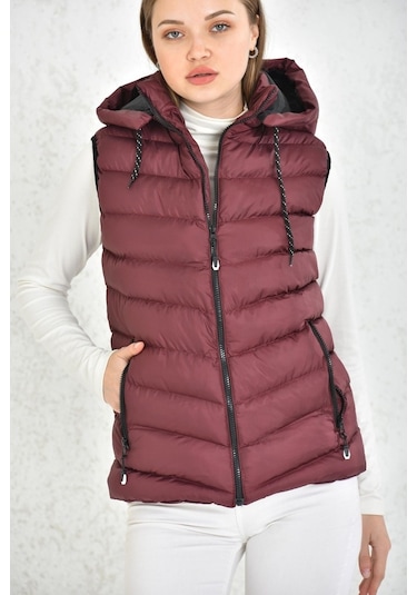 Wapp Unisex Bordo Mikro Jel Dolgu Çıkarılabilen Fermuarlı Kapüşon Çok Renkli