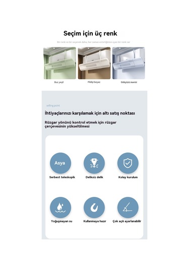 Jian Fan Ön Cam Klimasıön Cam Anti-doğru Da Üfleme Geribilir Ayarlanabilr Rüzgar Önüvara Monte Klimaöncam Montaj Beyaz