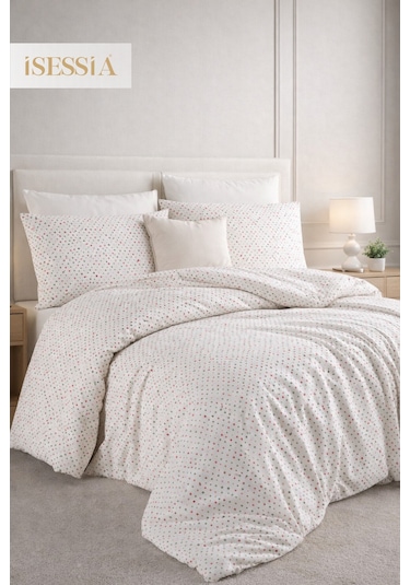 Mira Çift Kişilik Lastikli Çarşaflı Nevresim Takımı Yıldız- Motif
