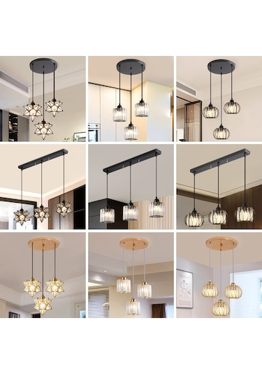 Symbee Tek Kafa Gold Cam Avize - Yemek Odası, Bar, Koridor Için Modern Minyatürlü, Kireçten Hafif, Işık Kaynağısız Aydınlatma Aleti Altın