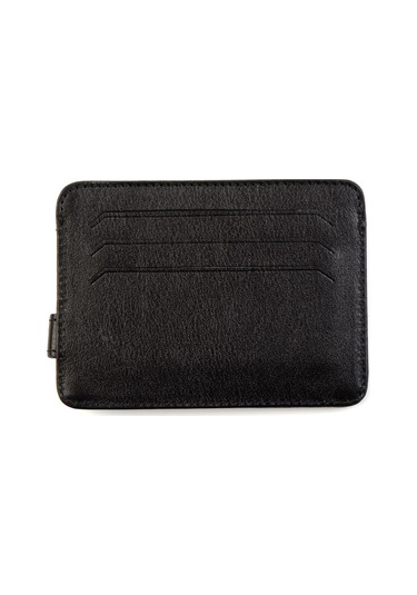 Bambi Siyah Leather Erkek Kartlık A08592376203 Siyah