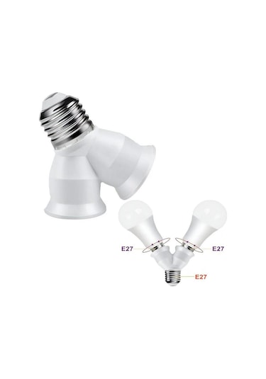 Ayt Ledx Dy-101 E27 Duy Çoğaltıcı Tek Duydan Çift E27 Lamba Bağlantısı Duy Çoklayıcı