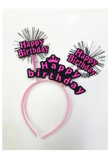 Happy Birthday Neon Renk Doğum Günü Tacı 12 Adet Alithestereo