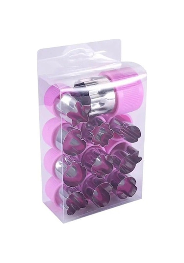 Mor 12 Adet/takım Sebze Meyve Kesici Paslanmaz Çelik Çiçekler Karikatür Şekli Kalıp Kek Bisküvi Kesme Kalıp Mutfak Kurabiye Kesici