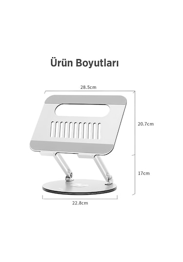 Juo 360 Dönebilen Yükseklik Ayarlı Metal Notebook Laptop Standı