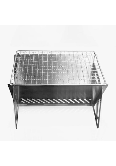 Barbekü Izgara Taşınabilir Paslanmaz Çelik Katlanır Çok Yönlü Açık Barbekü Kamp Seyahat İçin Pişirme Seti
