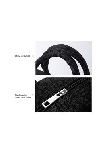 Lichen Termal Yalıtımlı Öğle Yemeği Çantası Taşınabilir Isı Siyah