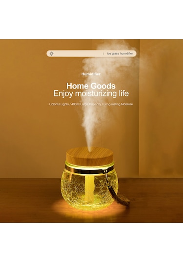 Aubyhe Usb Nano Sprey Ev Ofis Cam Nemlendirici, 7 Renkli Led Işık, Sessiz Çalışma, 400ml Kapasite, Taşınabilir Design