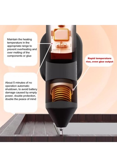 Besthome1 3.7v Li-poly Pilli Isıtıcı Macun Tabancası - 30 Saniye Hızlı Isınma, İki Katlı Isıya Dayanıklı, 7mm 20 Adet Macun Çub