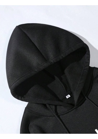 Kapüşonlu Oversize Sweatshirt Siyah Unisex Siyah