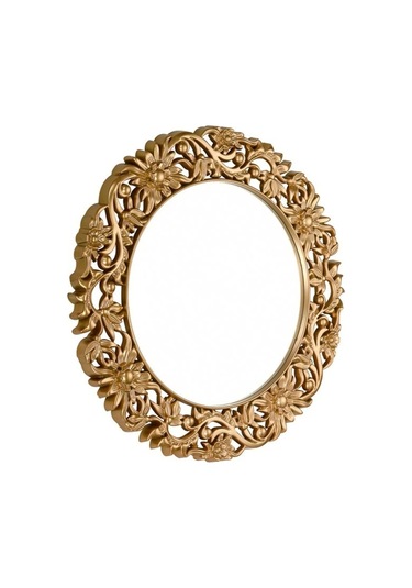 Dekoratif Büyük Yuvarlak Salon Ayna Gold