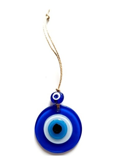 Nazar Boncuklu Mavi Renk Mini Duvar Süsü Dekoratif Hediyelik Cam Eşya 02-10mm 5yards