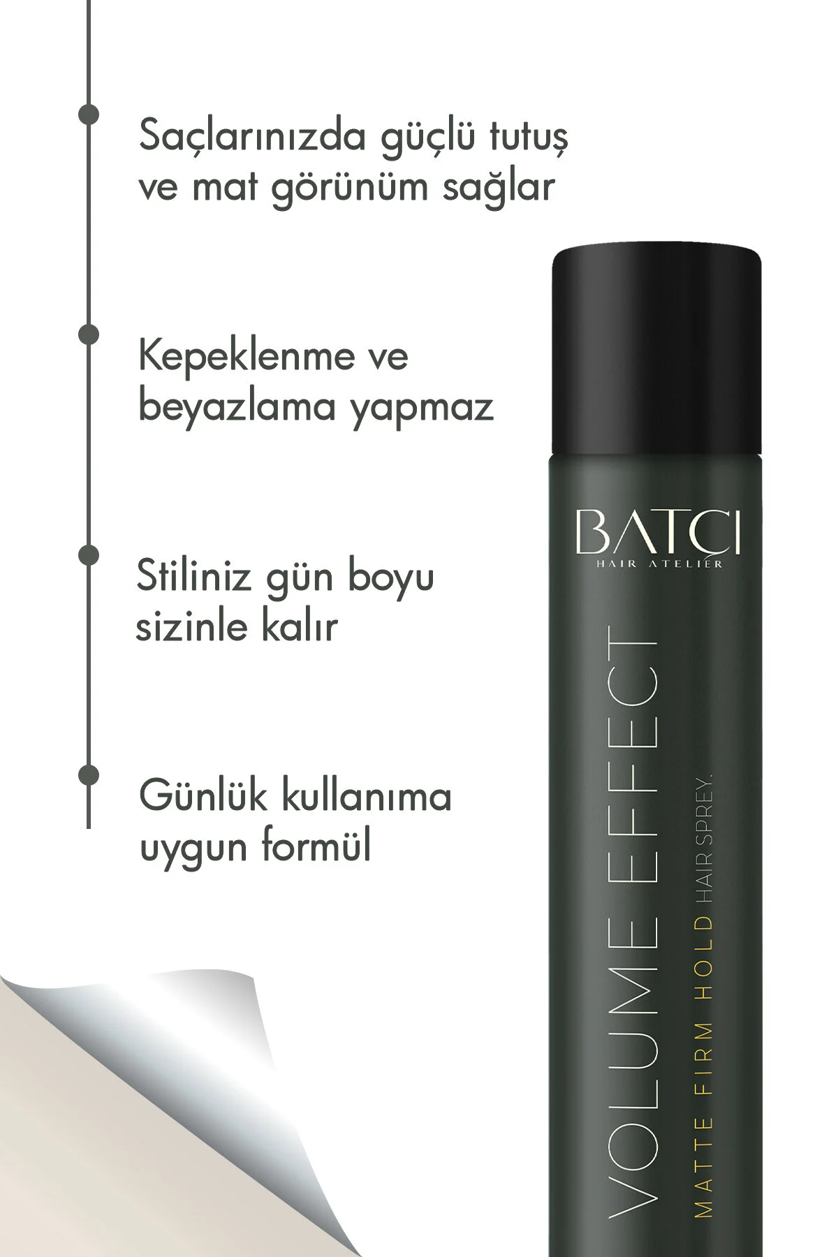Batçı Hair Atelier Volume Effect Matte Firm Hold Saç Spreyi 400 ML