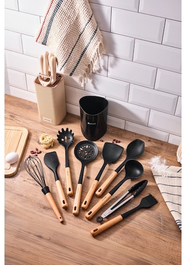 Aryıldız Dailytools Silikon Mutfak Set 10 Parça Siyah Ar262986 Siyah