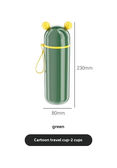 Reedark Turizm Ve Ev Kullanıma Uygun Taşınabilir Diş Fırçası-krem Saklama Kutusu Seti, Multifonksiyonel Makyaj Gereçleri Depolama Kasesi Yeşil Kartoon, 2 Adet Diğer