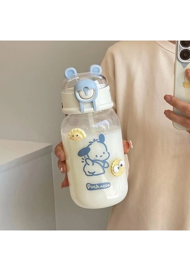 Reedark 0.5l Termo Mug - 12 Saat Sıcak/soğuk Tutar, Pembe Çizgi Film Desenli Siyah