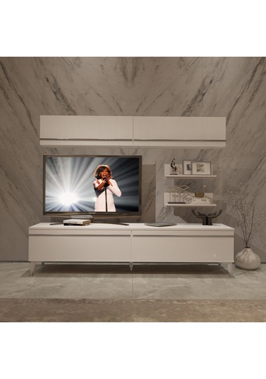 Decoraktiv Eko 5 Mdf Std Silver Tv Ünitesi Tv Sehpası Beyaz