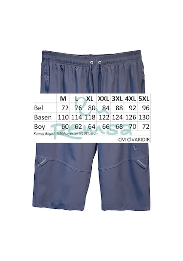 Ters Fermuar Erkek Şort Mayo Rks-08 Laci Lacivert