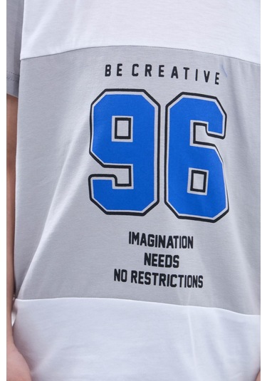 Penye Süprem Baskılı Yazlık Şortlu Takım M00734 Gri