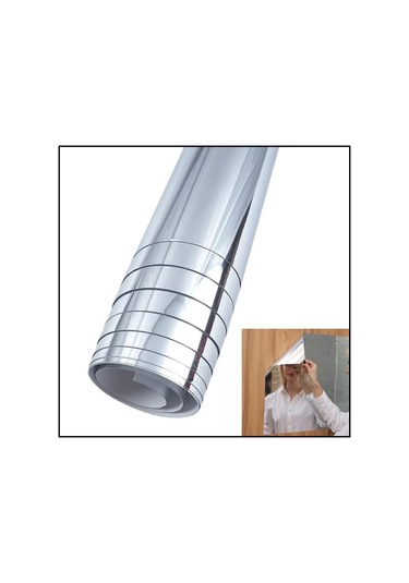 Kangvka Banyo İçin Pet Materyalli Suya Yağa Dayanıklı Otostik Duvar Ayna, 50x100 Cm, Kolay Kurulum, Dekoratif Ve Dayanıklı Gümüş