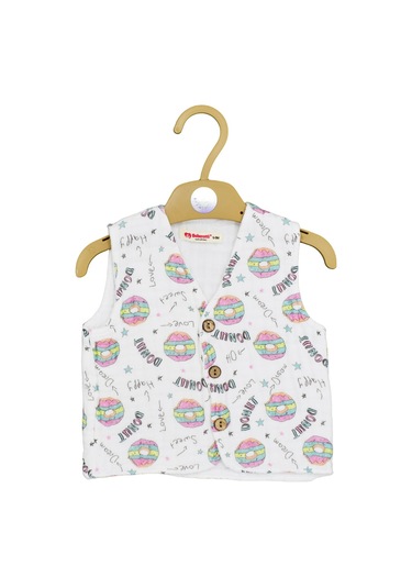 Beberotti 4 Katlı Müslin Bebek Yelek 270 Ekru-fuşya Ekru - Fuşua