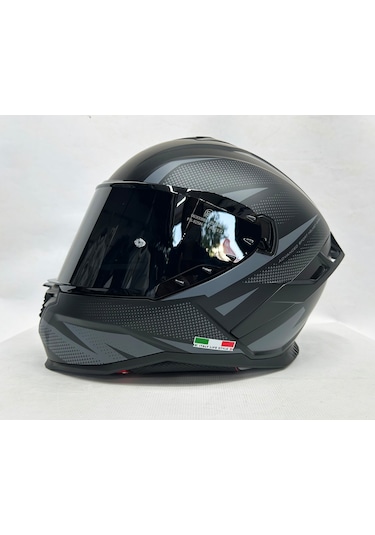 Sway Sw 867 Asphalt Black Grey Siyah Vizörlü Iç Vizörlü Kapalı Kask