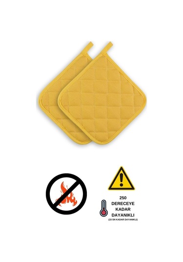 Yanmaz, Isıya Dayanıklı Fırın Tutacağı 2 Tutacak Sarı
