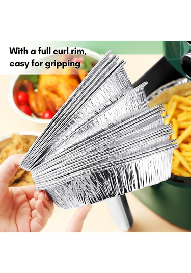 Fosenze Fırın Ve Air Fryer İçin Alüminyum Folyo Tepsiler - Yağ Giderici, Yıkama Gerektirmeyen, Isı Dayanıklı 8 İnç Derin Tepsi 20 Adet