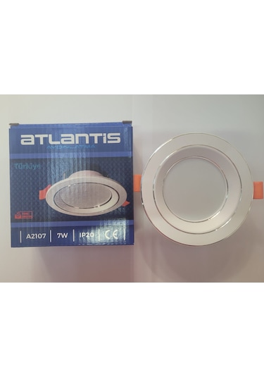 Atlantis 7w Smd Led Beyaz Işık Beyaz Kasa Krom Detaylı Led Spot