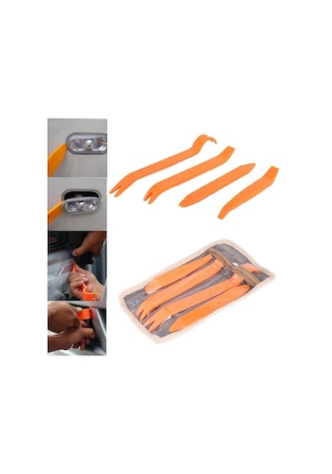 jmsstore 4 Adet Araba Radyo Kapı Gövde Klip Paneli Trim Dash Ses Plastik Temizleme Gözetleme Aracı Kiti